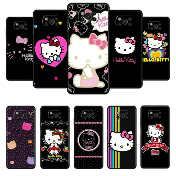 Чехол Для Телефона Xiaomi Poco X3 NFC X4 M4 F3 GT Pro Pocophone F1 Для MI C40 12 Note 10 Красно-Розовый Бантик Hello Kitty
