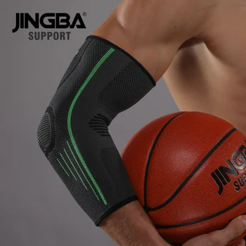 Поддержка JINGBA, 1 шт. Нейлоновая поддержка локтя, защита колена, волейбол, баскетбол + браслет, боксерские повязки для рук, поддержка лодыжек