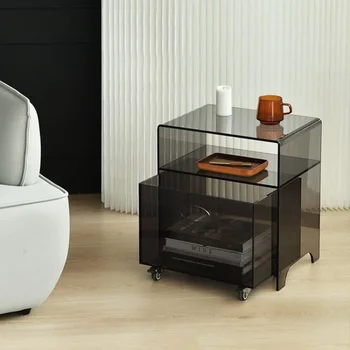 Индивидуальный ins высококачественный акриловый прикроватный столик с выдвижными ящиками у дивана, передвижной прозрачный шкаф для хранения, ящик для хранения в спальне
