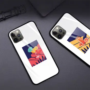 Симпатичный Чехол Для телефона с бутылочкой сока Из Закаленного Стекла Для iPhone 12 Pro Max Mini 11 Pro XR XS MAX 8 X 7 6S 6 Plus SE 2020 case