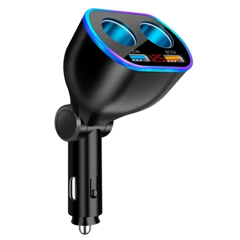 Автомобильное зарядное устройство Splitter 120 Вт QC 3.0 с двумя USB-разъемами 12/24 В, разветвитель, адаптер питания, быстрая зарядка для видеорегистратора автомобильного телефона