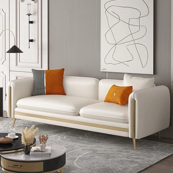 Кожаный диван-кровать для гостиной, Офисное секционное кресло, Угловой диван для гостиной, подлокотник, акцент, роскошный диван Cama Nordic Furniture WWH30XP