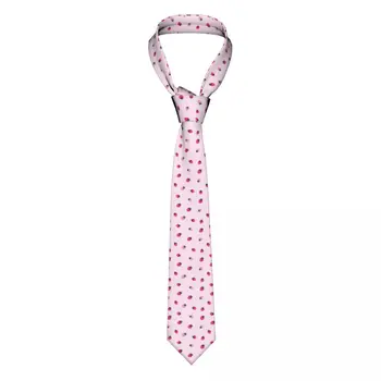 Мужской галстук, Узкий Розовый Галстук с рисунком Клубники, Модный галстук, Свободный стиль, Мужской галстук, вечеринка, Свадьба